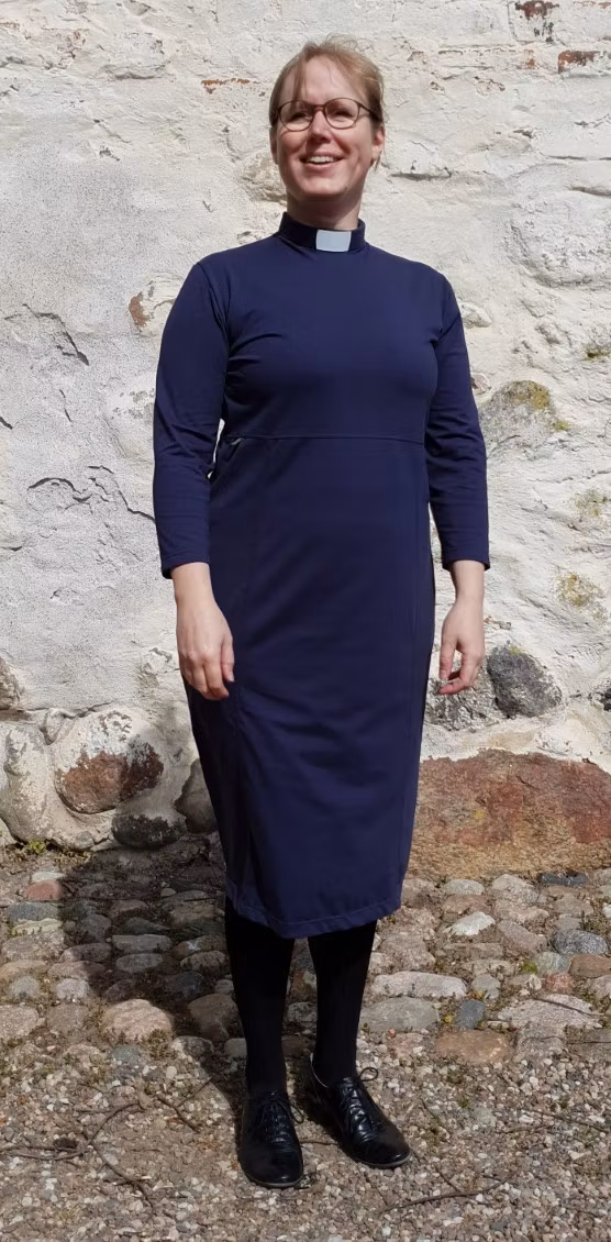 Fynd Maria Präst, L, Blå, Trekvarts ärm