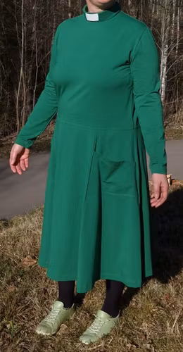 Fynd Agnes Lång Diakon, L, Klargrön, Hellång ärm