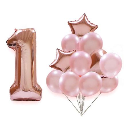1 år - Roséguld/rosa  - Ballonger