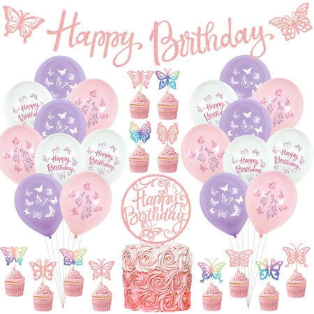 Happy Birthday Fjäril tema