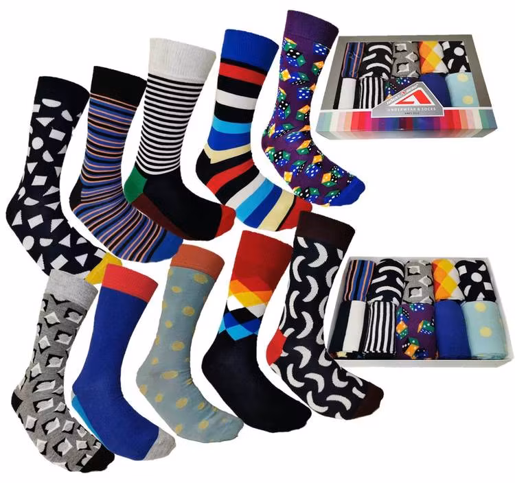 Färgglada Strumpor 10 Par  Storlek 40-45