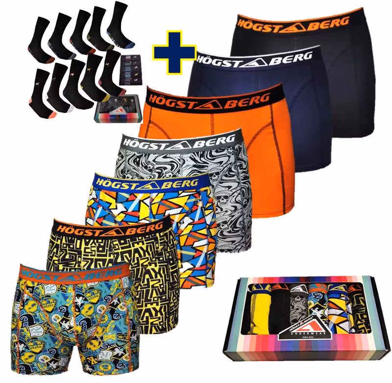 7-pak boxershorts + 10 par sokker PÅ UDSALG