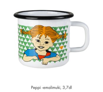 Emaljmugg Pippi Långstrump 3,7 dl