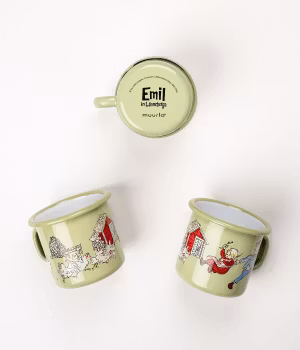 Emaljmugg grön Emil & Ida 2,5 dl