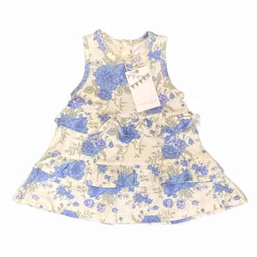 Blåblommig klänning Stl 50/56