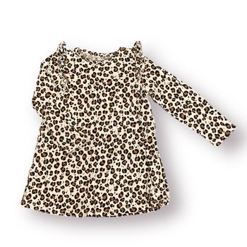 Leopardmönstrad klänning stl 98/104