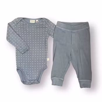 Blått set body & byxor stl 68