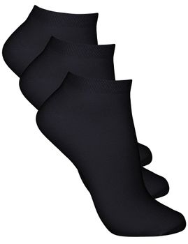 3-pack svarta ankelsockar