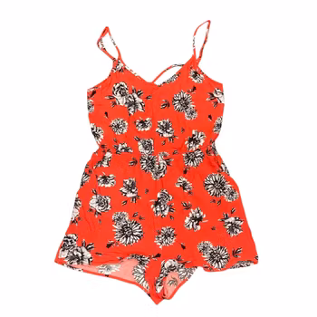 Röd playsuit stl 38