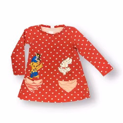 Röd klänning Bamse stl 116