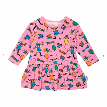 Rosa klänning Pippi stl 56-80