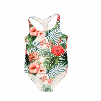 Blommig baddräkt stl 146/152