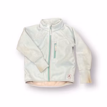 Mintblå vindfleece stl 98