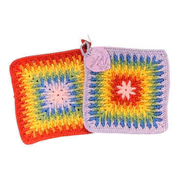 Regnbågsfärgade grytlappar