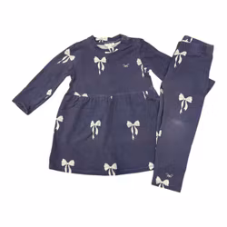 Blå klänning & leggings stl 86/92