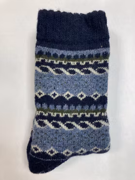 Blå ullsockor stl 28/30 & 31/33