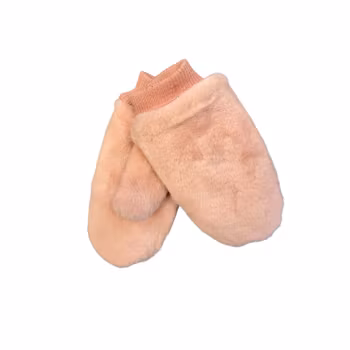 .Rosa fluffiga vantar stl 5-10 år