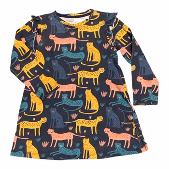 Mörkblå klänning stl 110/116