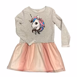 Collegeklänning enhörning stl 134/140