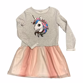 Collegeklänning enhörning stl 134/140