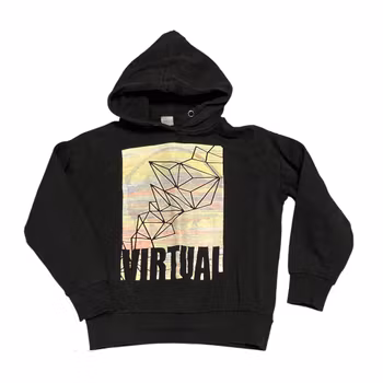 Svart luvtröja stl 134/140