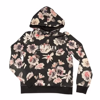 Blommig luvtröja stl 146/152