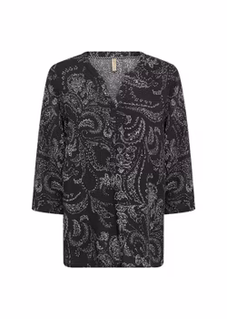 Svart mönstrad blus stl S-XXL