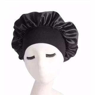Sovmössa - Satin bonnet - Sleep Cap Svart one size
