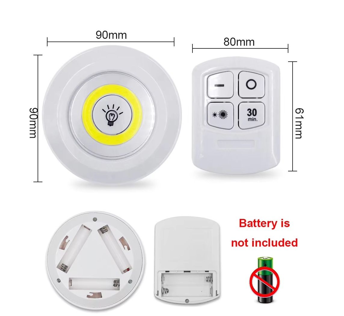 3-Pack LED Spotlights batteridriven  med fjärrkontroll