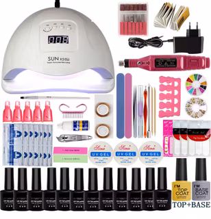 Startset gelénaglar inkl, Elektrisk nagelfil - 54w LED/UV-Lampa