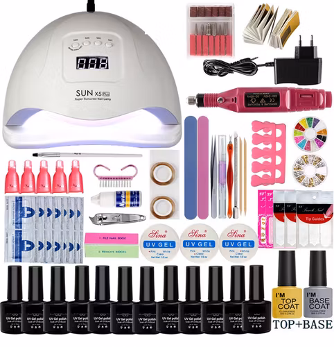 Startset gelénaglar inkl, Elektrisk nagelfil - 54w LED/UV-Lampa
