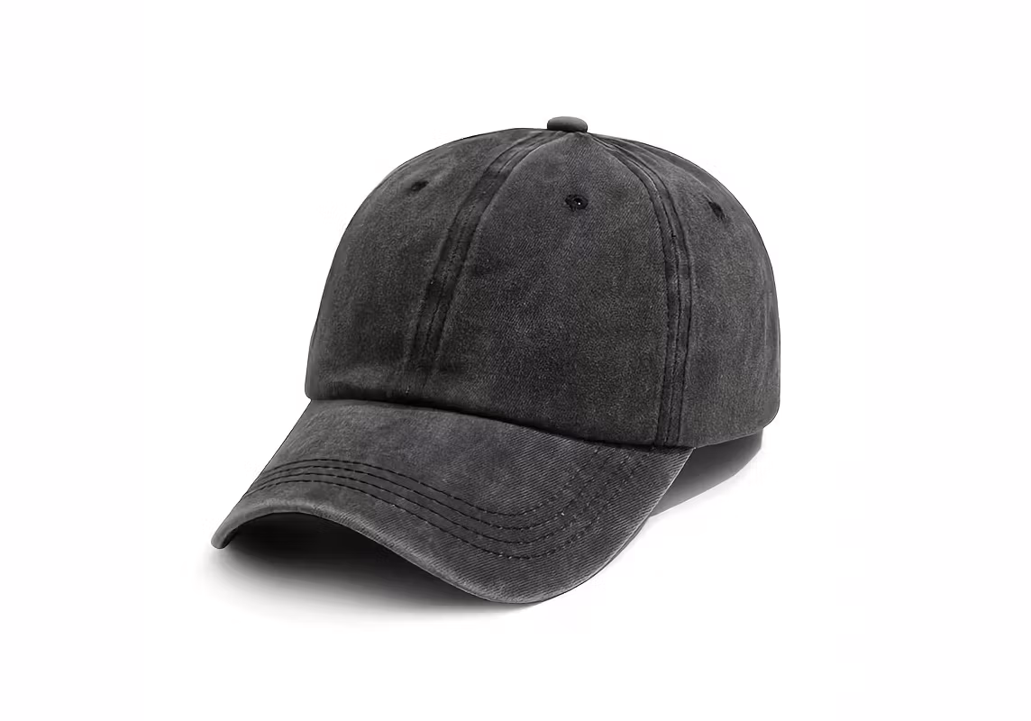 Vintage tvättad keps - Svart