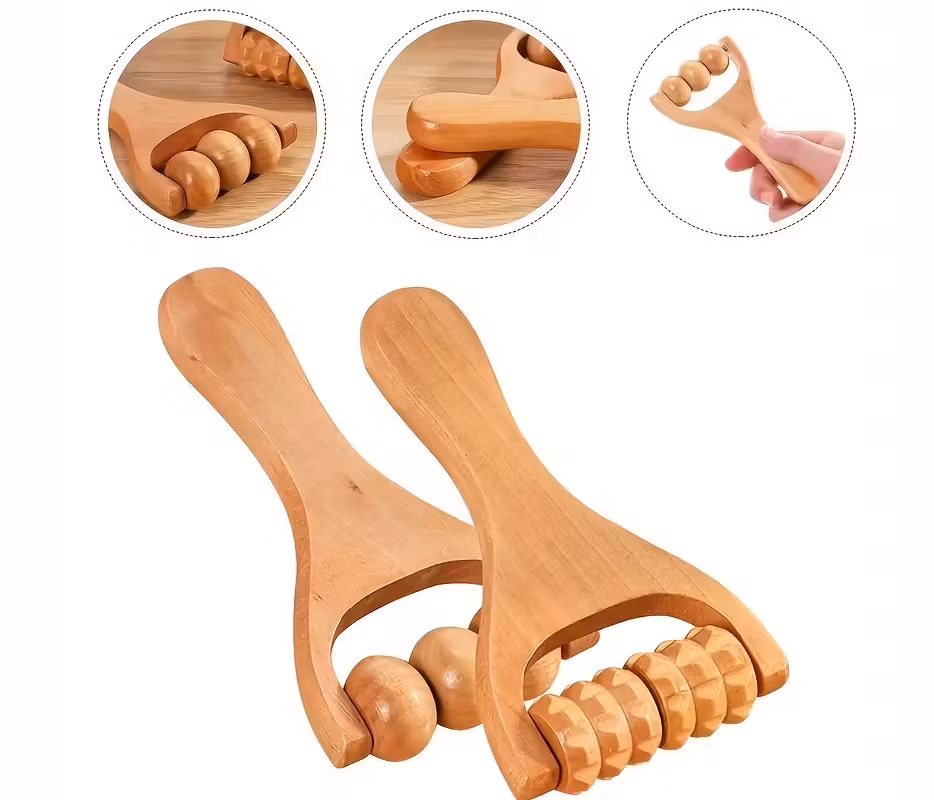 Massagerullar i Trä 2-pack