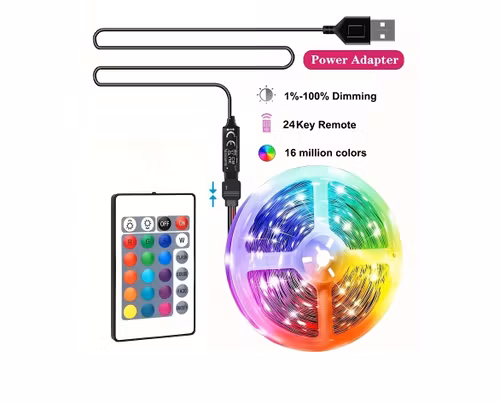 3M LED slinga - LED List – Flerfärgad med RGB-belysning och Fjärrkontroll