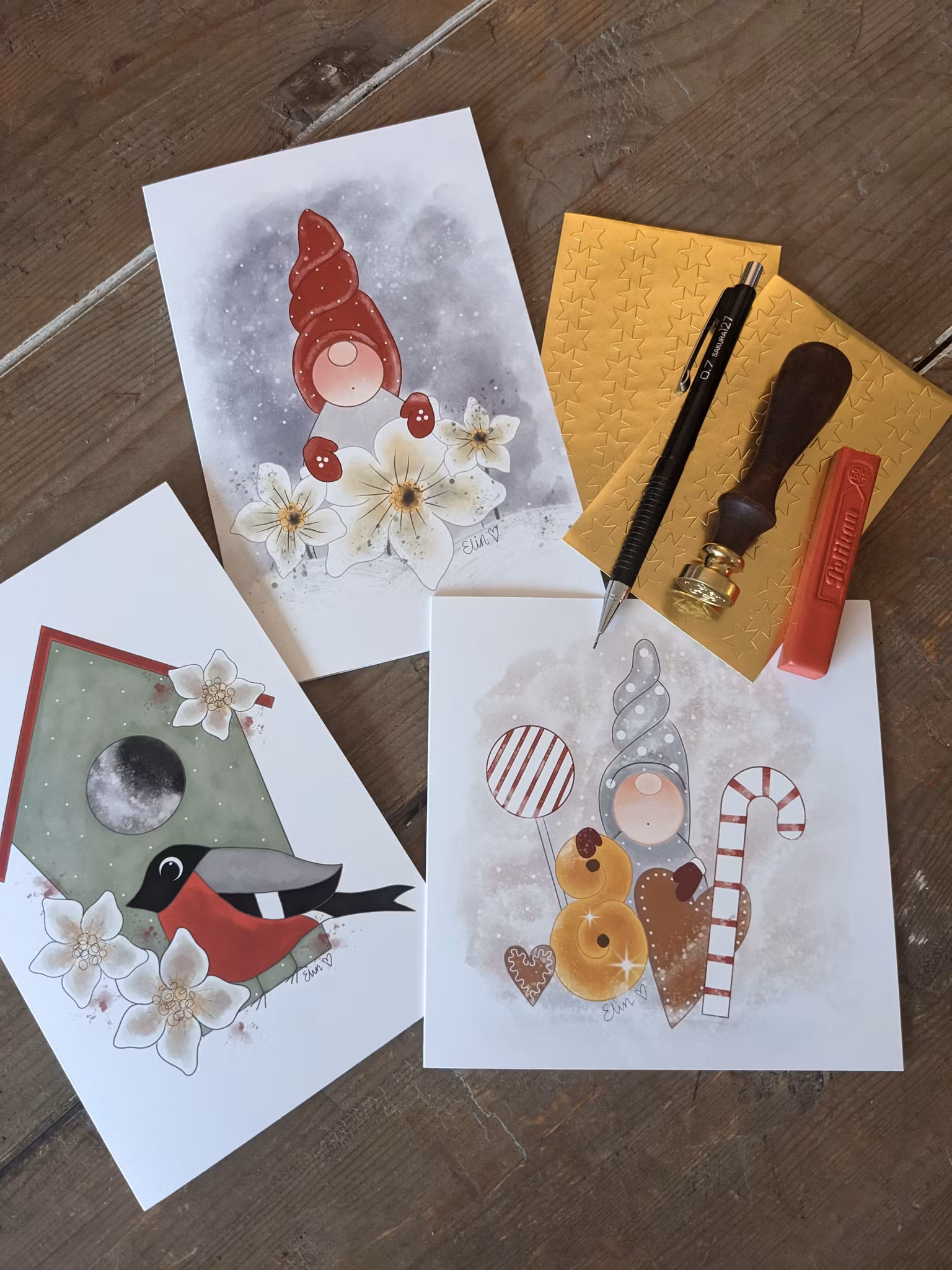 Julkort med kuvert: Godisnisse