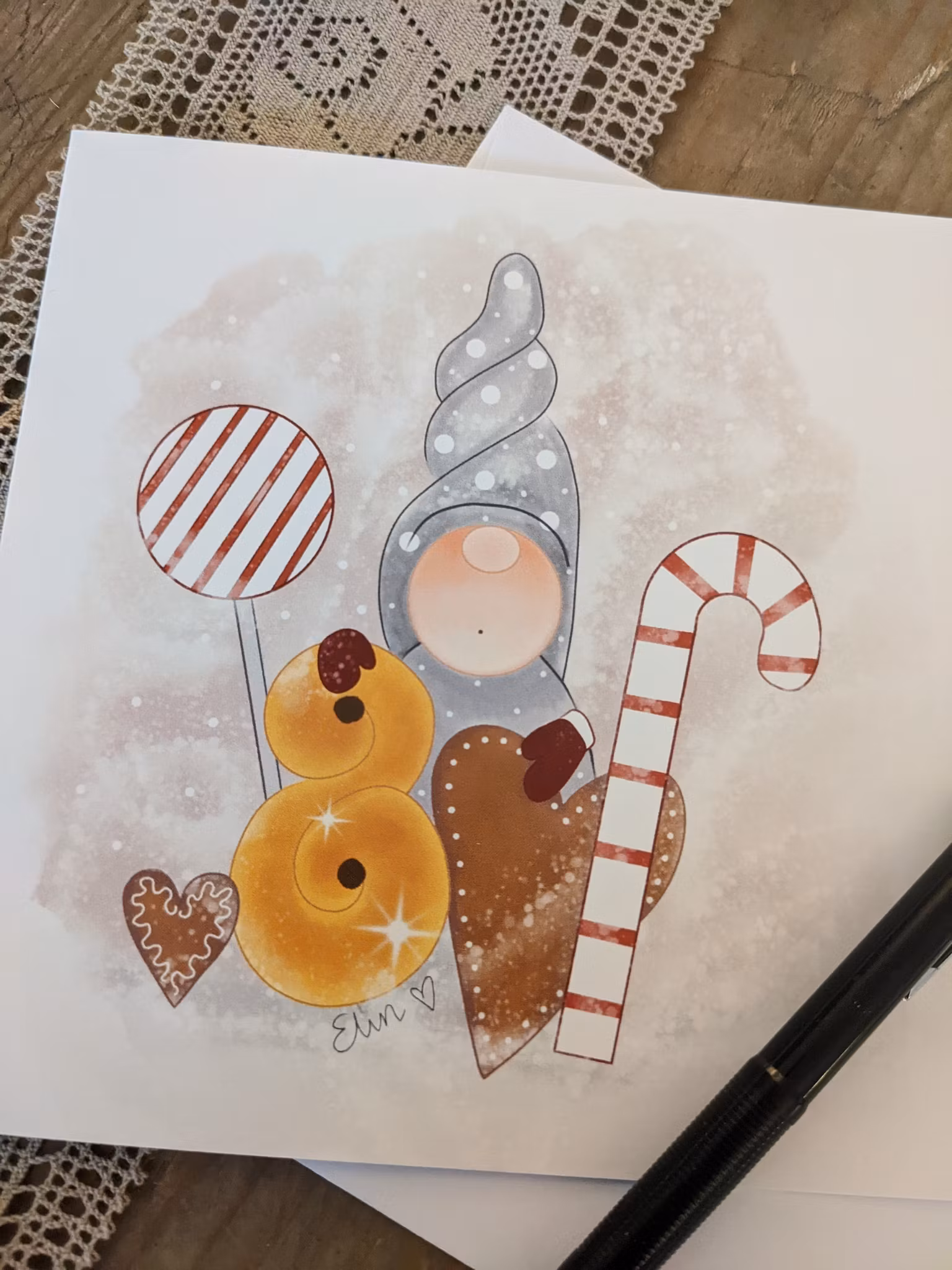 Julkort med kuvert: Godisnisse