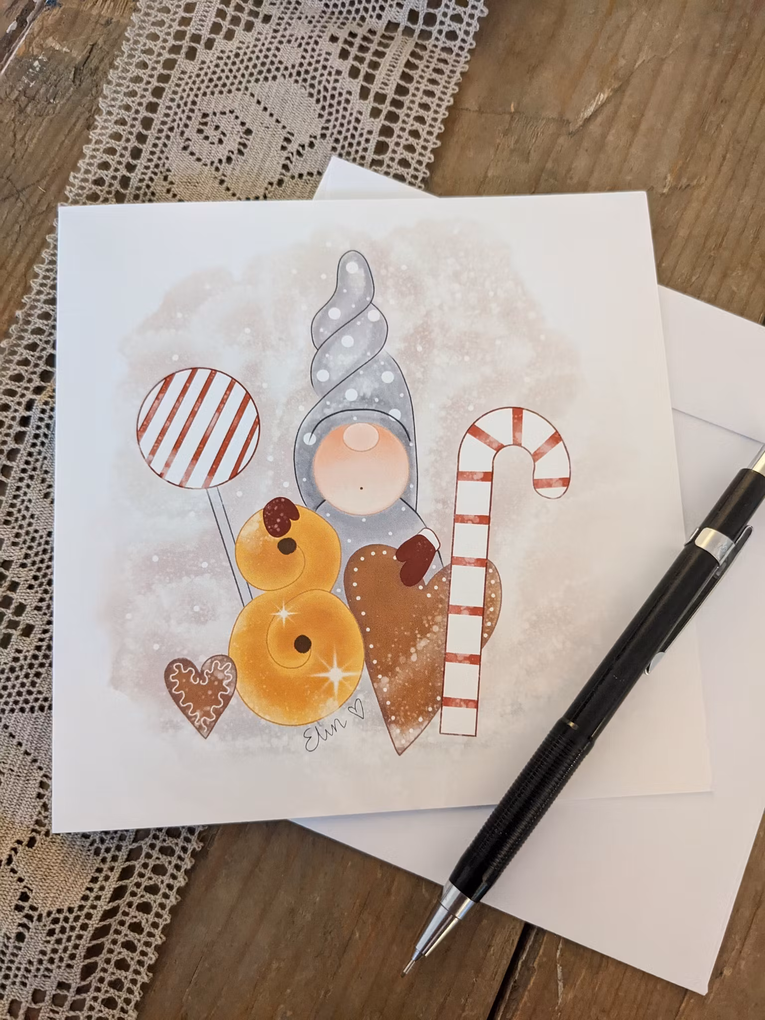 Julkort med kuvert: Godisnisse