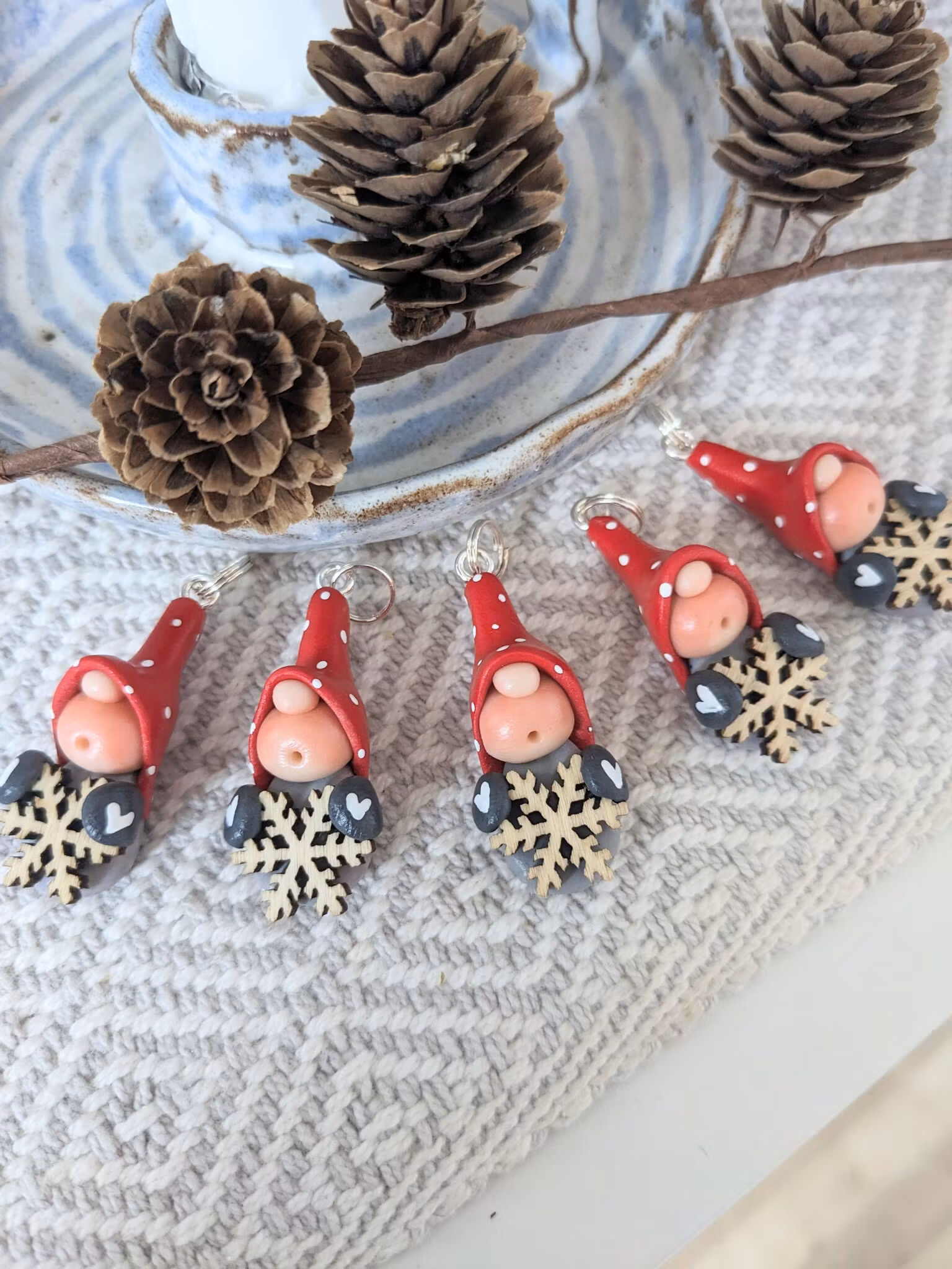 Hänge till halsband: Nisse med snöflinga