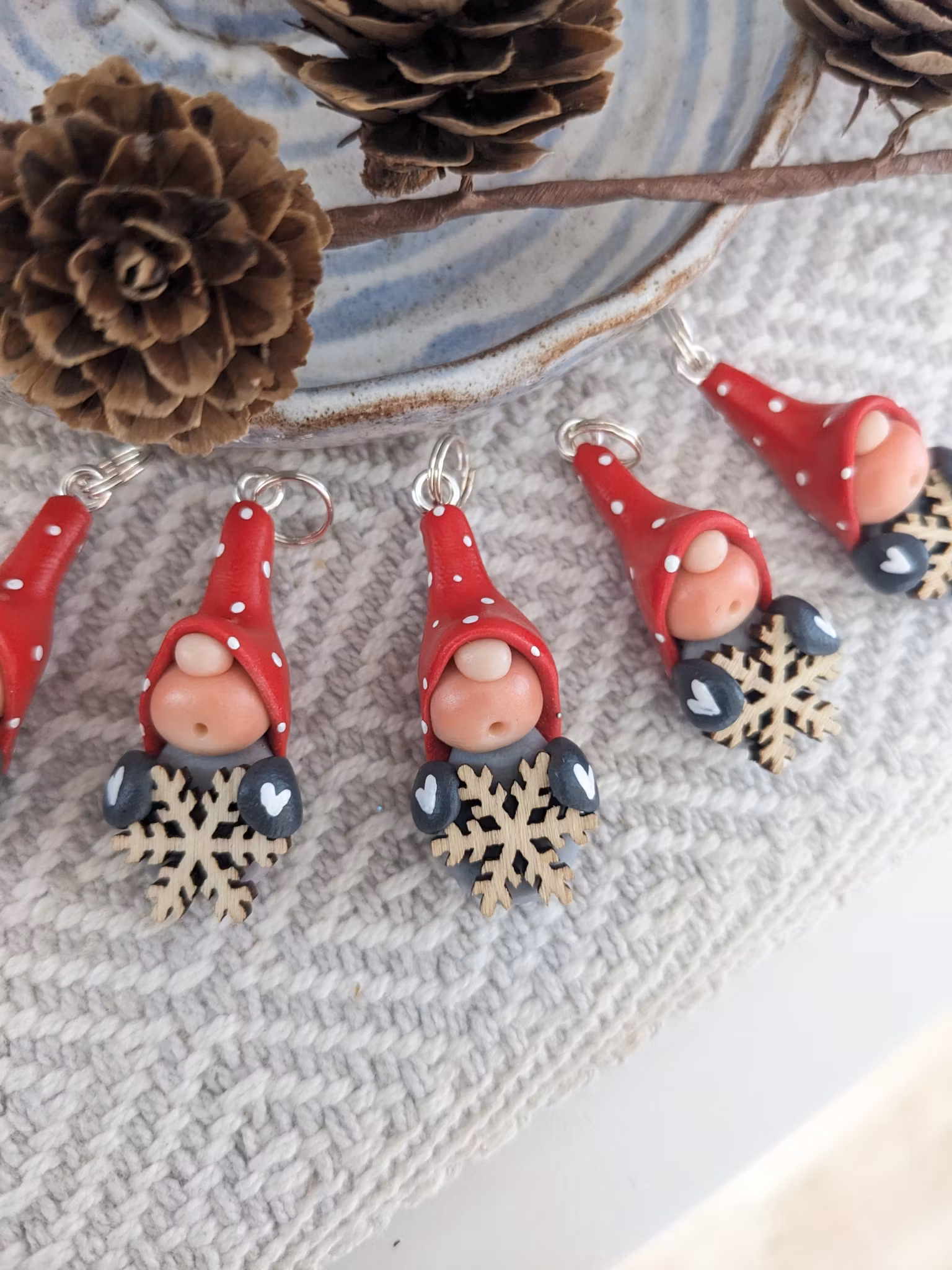 Hänge till halsband: Nisse med snöflinga