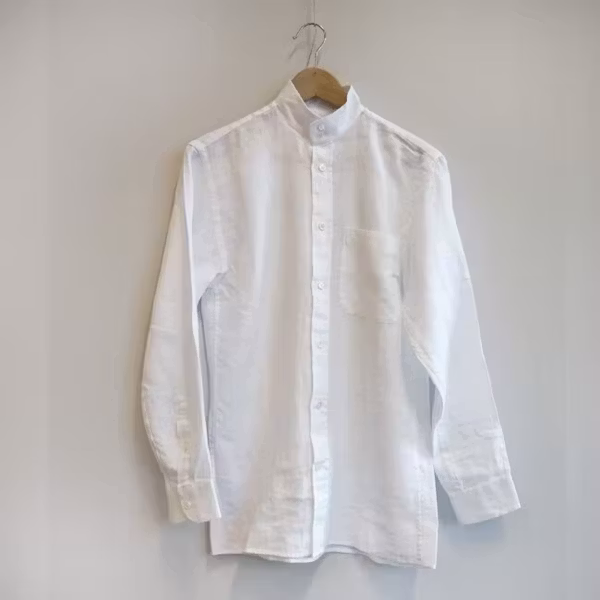 New Porlamar ståkrage – linneskjorta med lång ärm