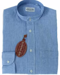 New Porlamar ståkrage – linneskjorta med lång ärm