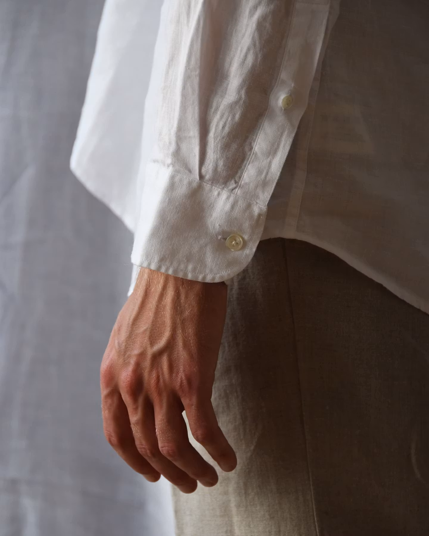 Porlamar vit – linneskjorta med krage