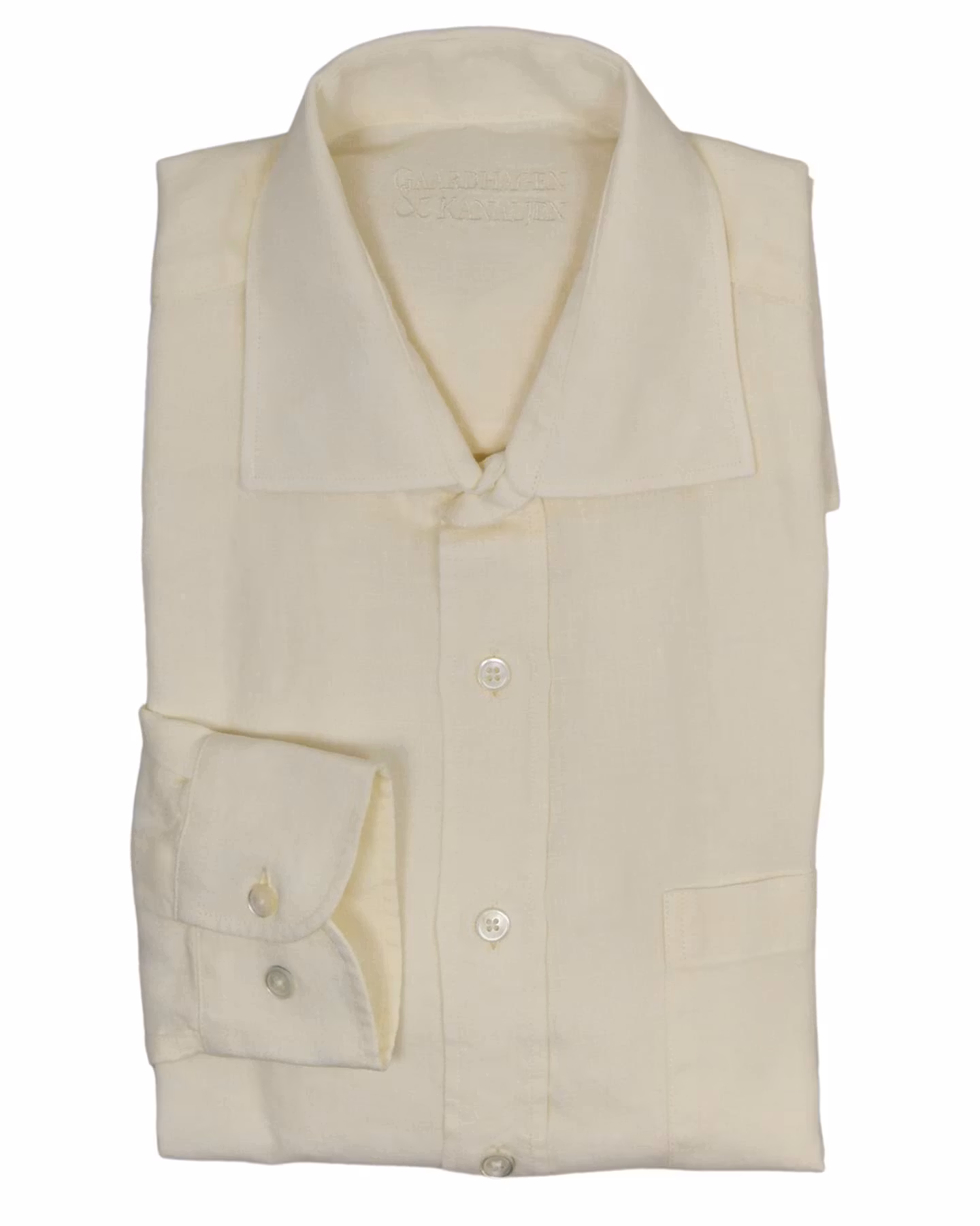 Porlamar off-white – linneskjorta med krage