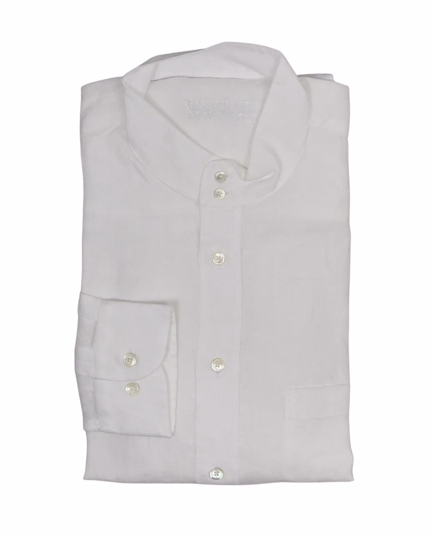 Porlamar vit – linneskjorta utan krage