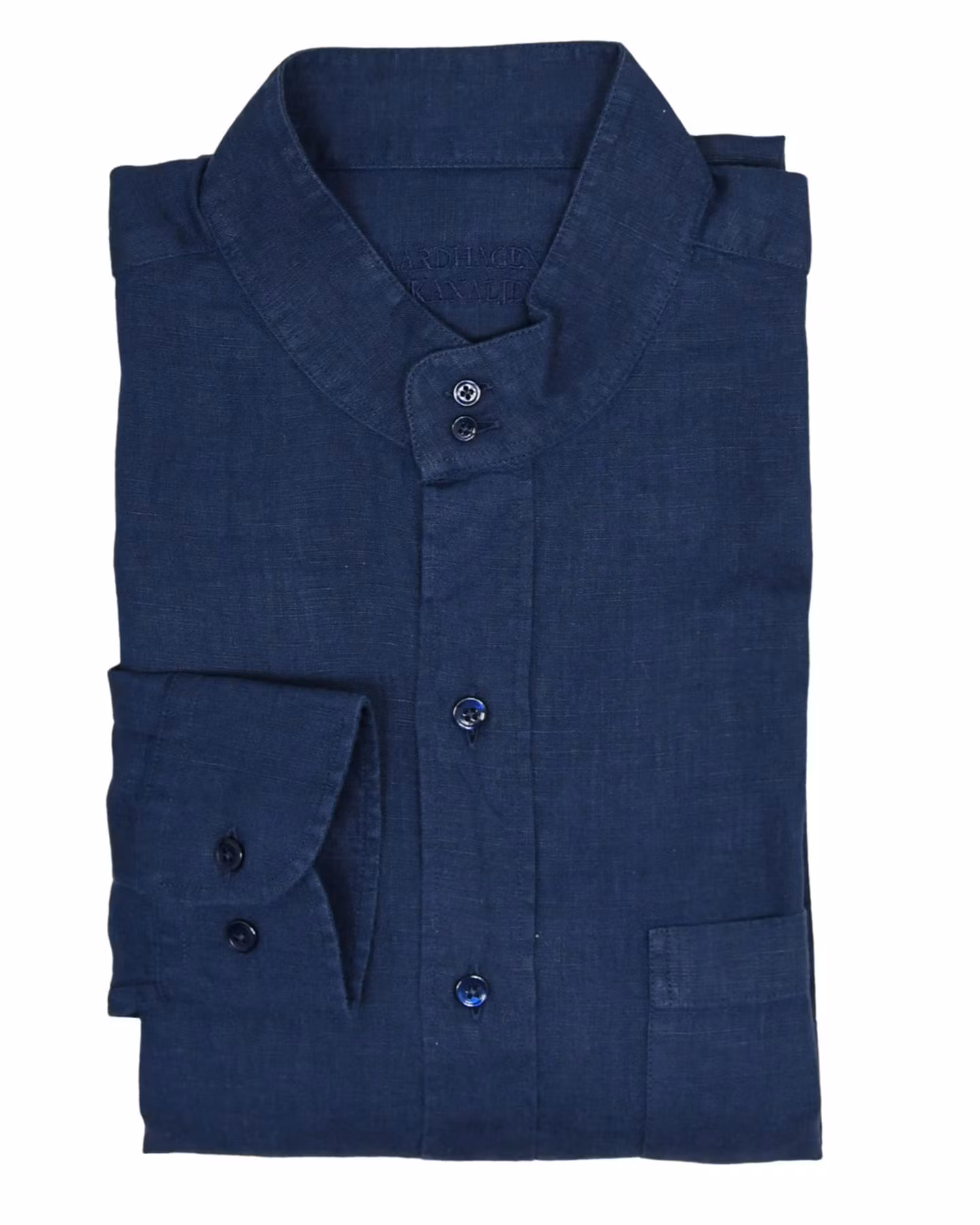 Porlamar navy – linneskjorta utan krage