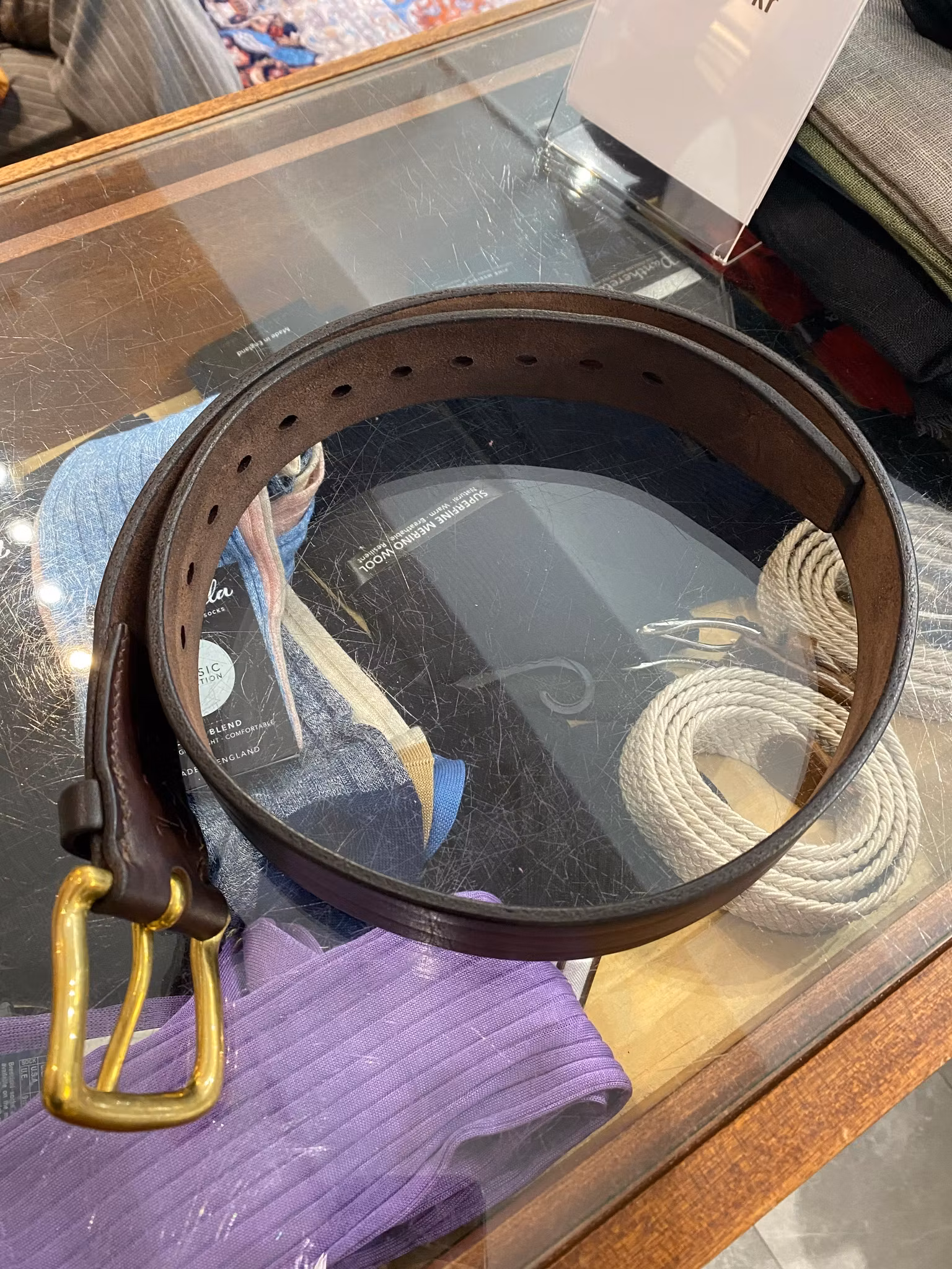 Leather belt dark brown