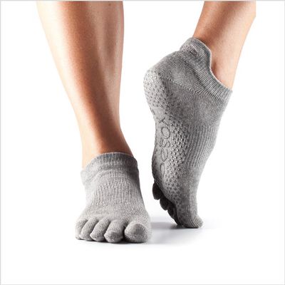 Yogastrumpor Fulltoe Low Rise Grip Heather Grey - ToeSox