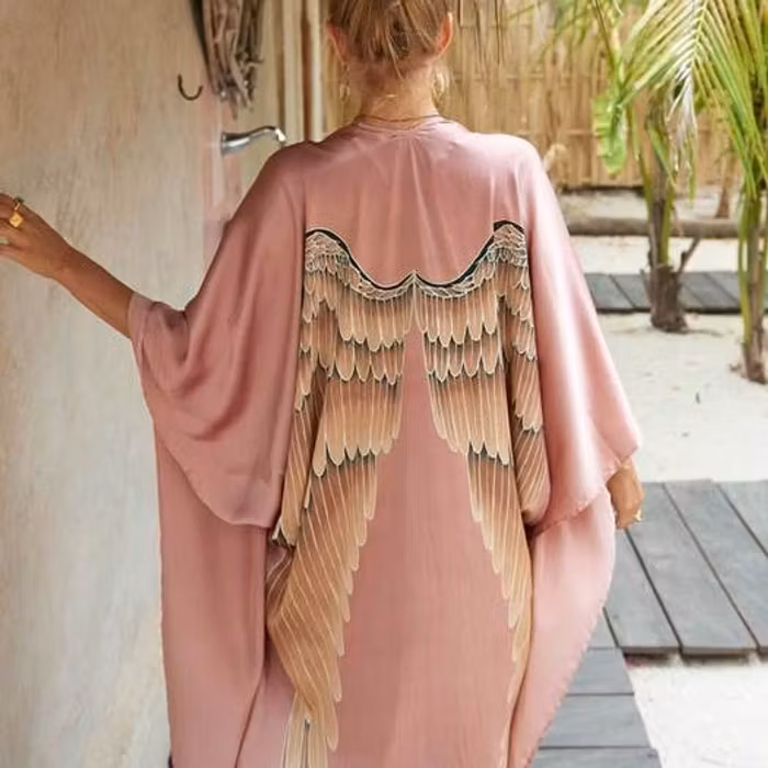 Luxe silk kimono long "Musk" - Warriors of the divine