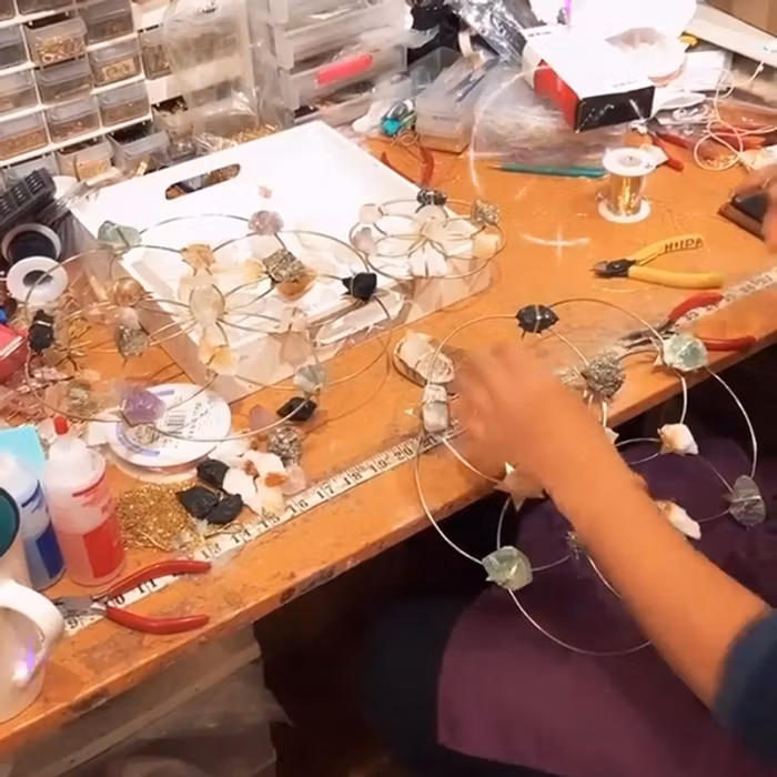 2:A SORTERING Kristall Beach Vibes Sunburst Healing Crystal Grid - Ariana Ost
