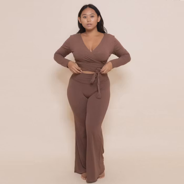 Yogatröja Agni Wrap Top Chocolate - Indigo Luna
